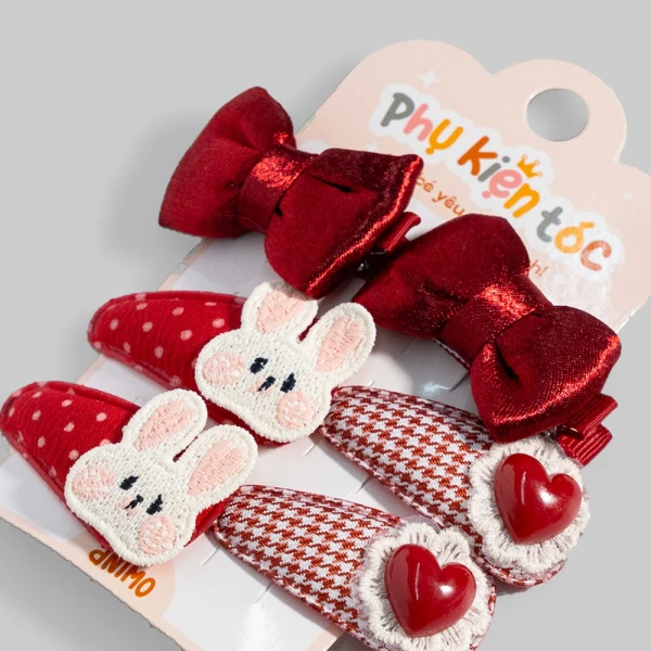 Set kẹp tóc 6 món Animo A2611_MN047 (Đỏ)