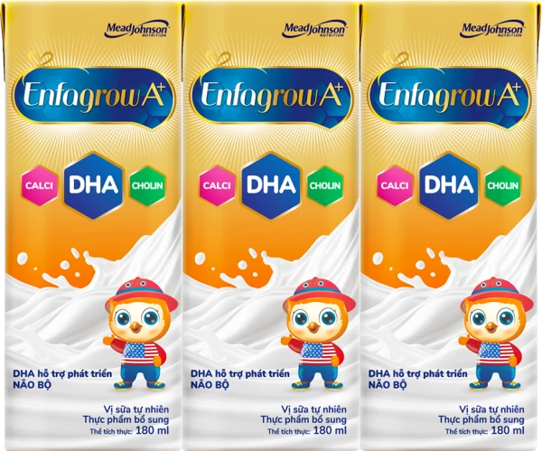 Lốc sữa pha sẵn Enfagrow A+ cho trẻ từ 1 tuổi 180ml (lốc 3 hộp)