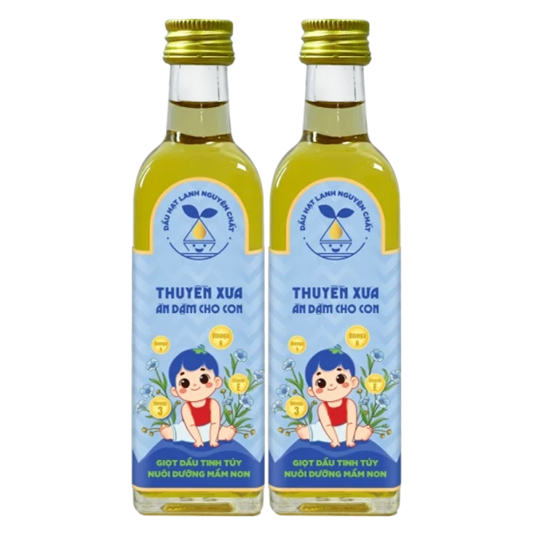 Combo 2 Dầu Hạt Lanh Nguyên Chất Thuyền Xưa Ăn Dặm Cho Con 65ml