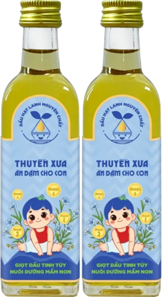 Combo 2 Dầu Hạt Lanh Nguyên Chất Thuyền Xưa Ăn Dặm Cho Con 65ml