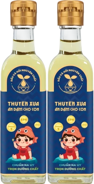Combo 2 Dầu Cá Hồi Nguyên Chất Thuyền Xưa Ăn Dặm Cho Con 65ml