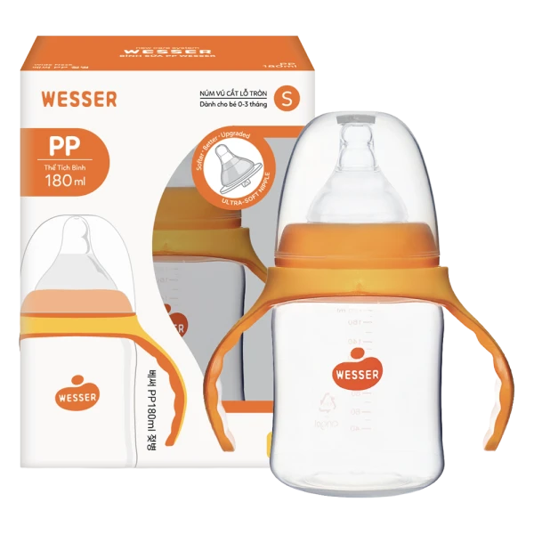 Bình sữa Wesser PP cổ rộng 180ml