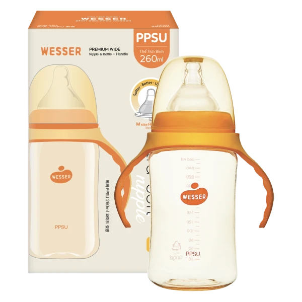 Bình sữa Wesser PPSU cổ rộng 260ml