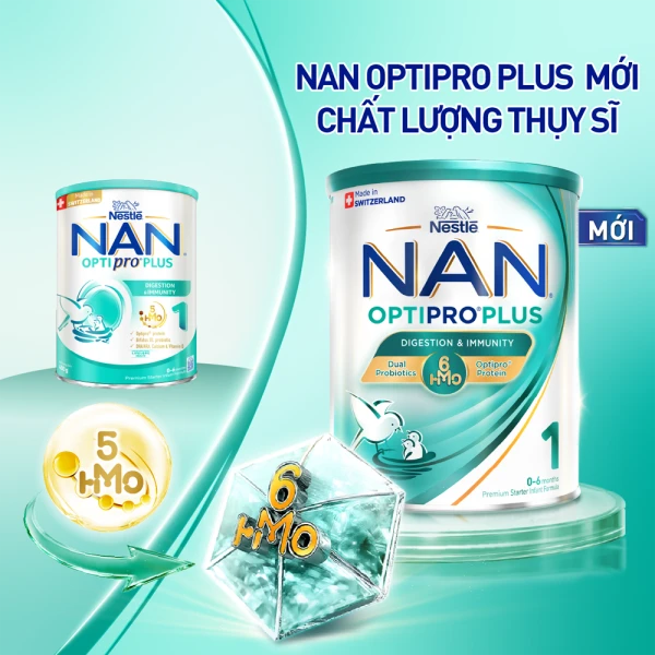 Sữa bột Nestlé NAN OPTIPRO PLUS 1 6HMO cho trẻ 0–6 tháng tuổi 400g