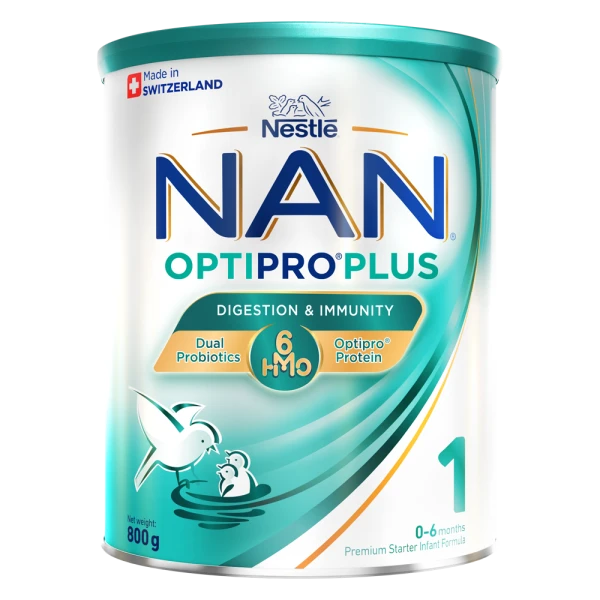 Sữa bột Nestlé NAN OPTIPRO PLUS 1 6HMO cho trẻ 0–6 tháng tuổi 800g