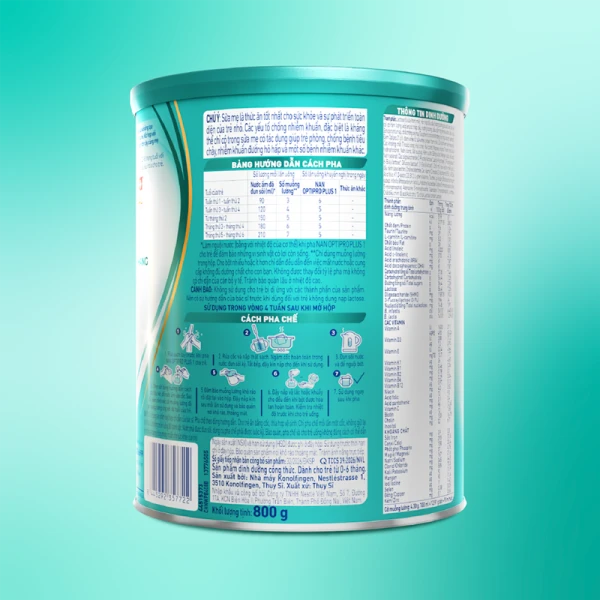 Sữa bột Nestlé NAN OPTIPRO PLUS 1 6HMO cho trẻ 0–6 tháng tuổi 800g