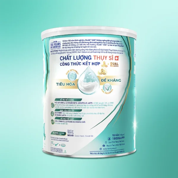 Sữa bột Nestlé NAN OPTIPRO PLUS 4 6HMO cho trẻ 2 - 6 tuổi (Lon 1,5kg)