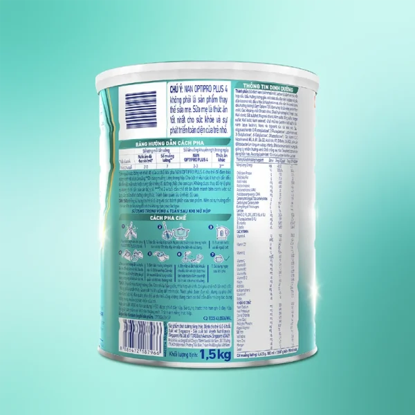 Sữa bột Nestlé NAN OPTIPRO PLUS 4 6HMO cho trẻ 2 - 6 tuổi (Lon 1,5kg)
