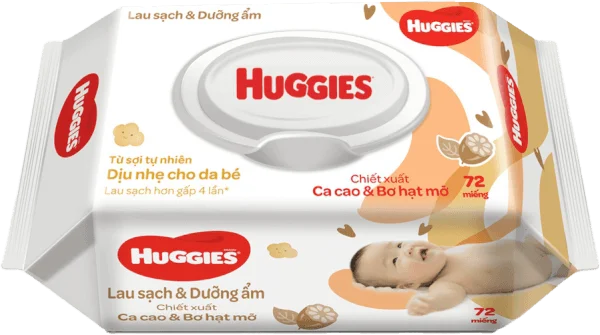 Khăn ướt cao cấp Huggies bơ hạt mỡ 72 Miếng