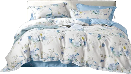 Bộ 6 món drap, áo gối và mền chần NIN Tencel 800 TC B2201_NH029 (180x200+35cm)