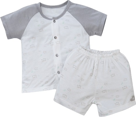 Bộ tính năng ngắn vải modal Animo VĐ522023 (0-24M,Xám)