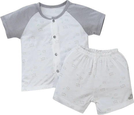 Bộ tính năng ngắn vải modal Animo VĐ522023 (0-24M,Xám)