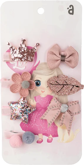 Set kẹp tóc 7 món Animo A2306_MN014 (Hồng)