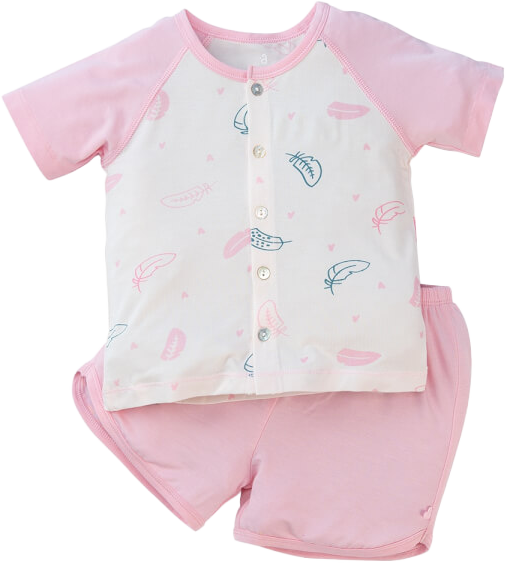 Bộ ss tính năng ngắn, vải modal Bst Thiên nga Animo BMC822070 (3-6M,Hồng)