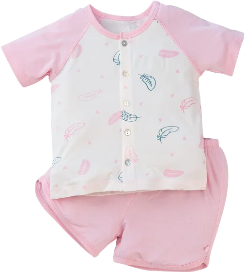 Bộ ss tính năng ngắn, vải modal Bst Thiên nga Animo BMC822070 (3-6M,Hồng)