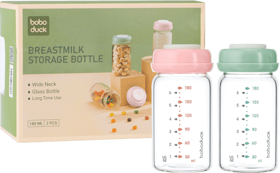 Bộ 2 bình trữ sữa thủy tinh Boboduck