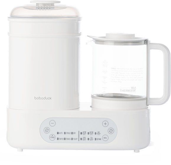 Bình đun và tiệt trùng sấy khô Boboduck F6238 (trắng)