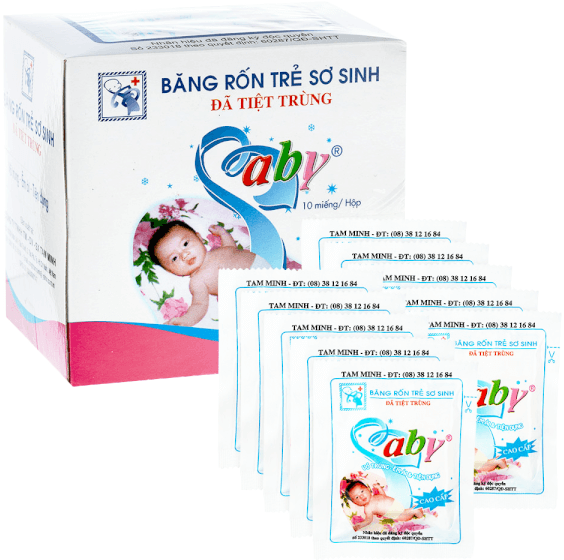 Băng rốn baby xanh 10M/hộp