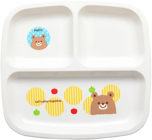 Khay ăn chia 3 ngăn cho bé hình gấu Nakano