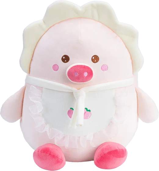 Thú bông bé heo hồng đeo yếm quả đào Animo