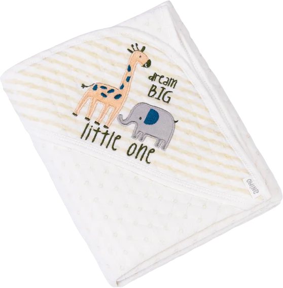 Khăn choàng ủ ấm 2 mặt Hươu và voi Animo T2303_NK001 (80x95cm,Xanh cốm)