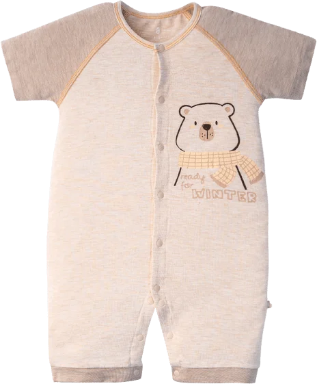 Bodysuit tính năng đùi, vải sợi sồi BST Gấu nâu Animo BMC123094 (0-12M,Nâu nhạt)