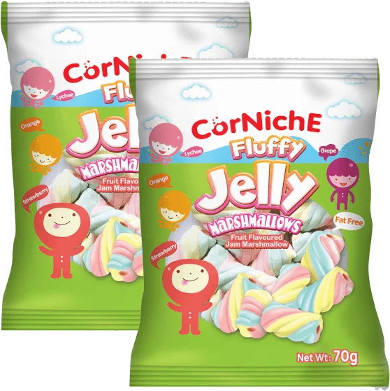 Combo 2 kẹo Fluffy Jelly Marshmallow 70g