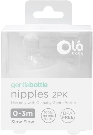 Vỉ 2 núm ty Olababy lỗ tròn (0-3M)