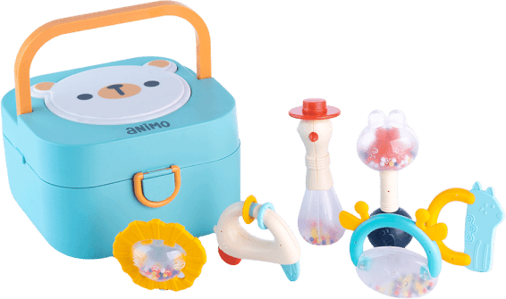 Hộp xúc xắc Animo có nhạc đèn 6pcs YN475576 (Xanh dương)