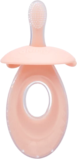 Bàn chải silicone tay cầm oval Animo (12M+, Hồng, GHtr2201)