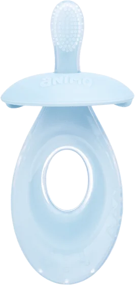 Bàn chải silicone tay cầm oval Animo (12M+, Xanh, GHtr2201)