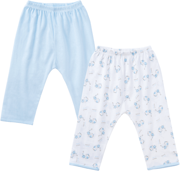 Cặp quần sơ sinh dài Animo KV123014 (NB,Trắng họa tiết_Xanh)