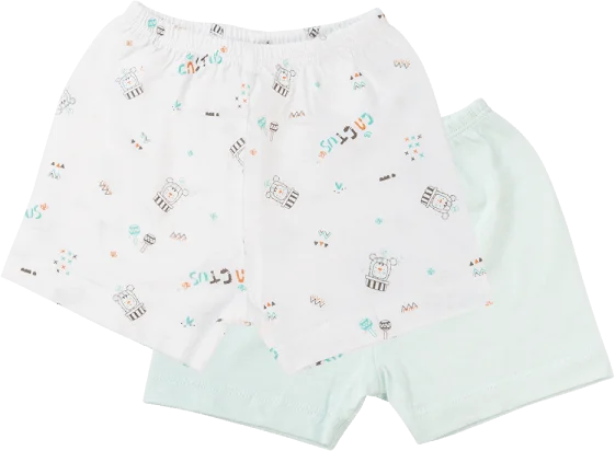 Cặp quần sơ sinh ngắn Animo NB422056 (NB-9M,Xanh ngọc-trắng-Giao màu ngẫu nhiên)