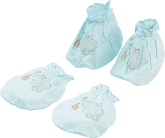 Bộ bao tay chân sơ sinh thun Animo HN522049 (NB,Xanh ngọc)