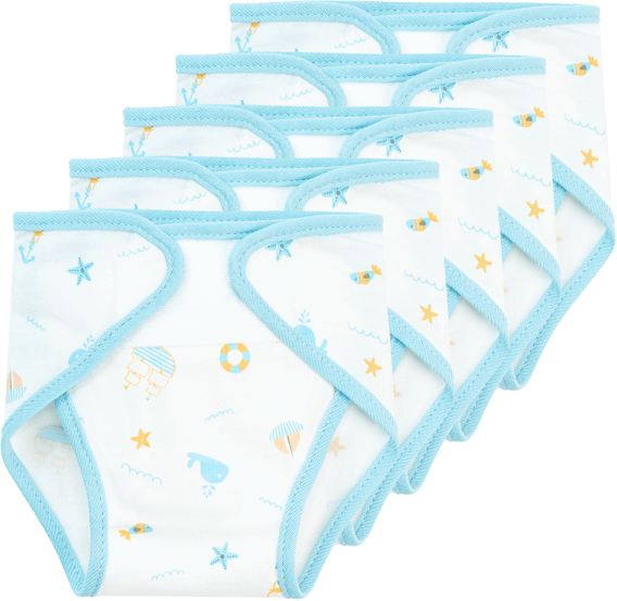 Set 5 tã vải sơ sinh Animo BA1022076 (NB,Xanh họa tiết - Giao hoạ tiết ngẫu nhiên)