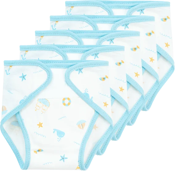 Set 5 tã vải sơ sinh Animo BA1022076 (NB,Xanh họa tiết - Giao hoạ tiết ngẫu nhiên)