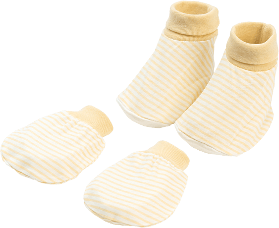 Bộ bao tay chân sơ sinh bo Animo BA1022039 (NB,Vàng sọc)