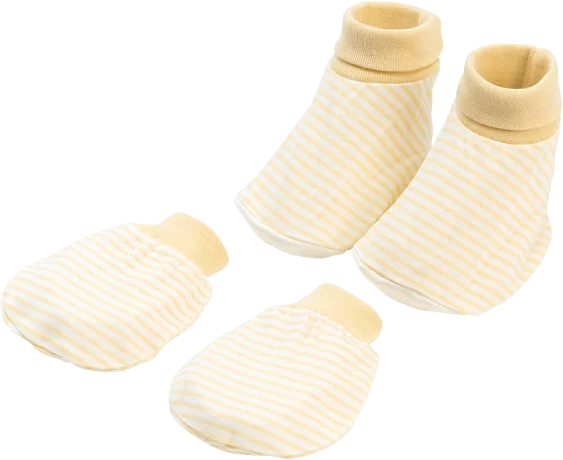 Bộ bao tay chân sơ sinh bo Animo BA1022039 (NB,Vàng sọc)