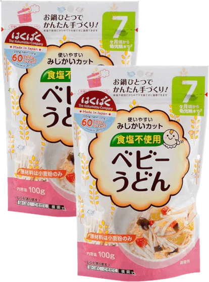 Combo 2 mì ăn dặm Hakubaku - Mì Udon Baby (từ 7 tháng tuổi)