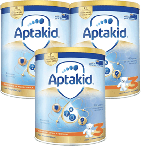 Combo 3 lon Thực phẩm bổ sung Aptakid số 3 900g (trên 2 tuổi)