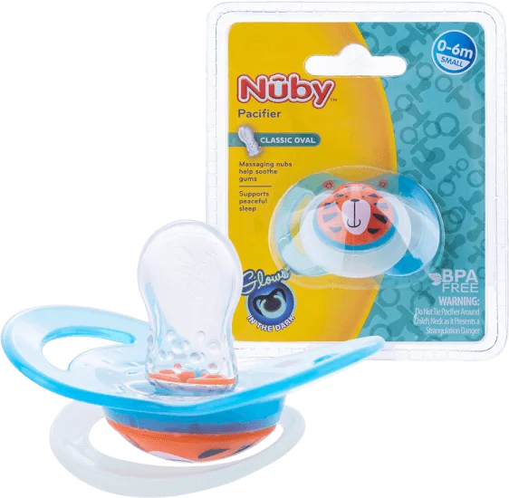 Ty ngậm chỉnh nha Nuby Silicone Ovan Xanh dương