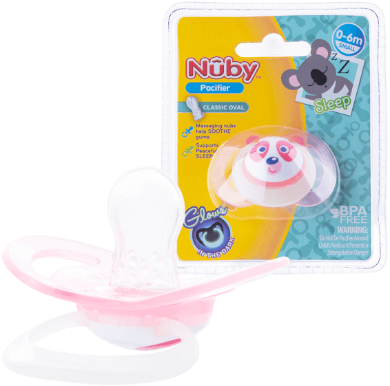Ty ngậm chỉnh nha Nuby Silicone Ovan Hồng