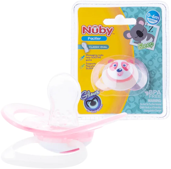 Ty ngậm chỉnh nha Nuby Silicone Ovan Hồng