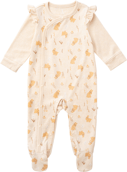 Bodysuit đông vải mỏng Bé thỏ Animo VĐ822053 (0-12M,Vàng)