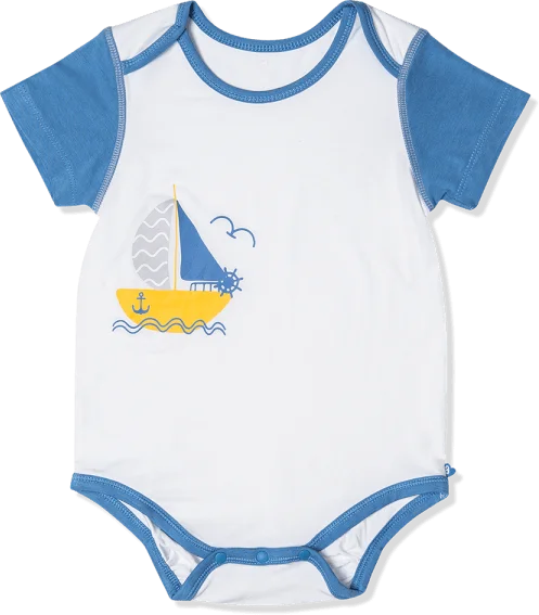 Bodysuit tính năng tam giác, vải modal BST Thiên Nga Animo BMC822081 (0-12M,Xanh)