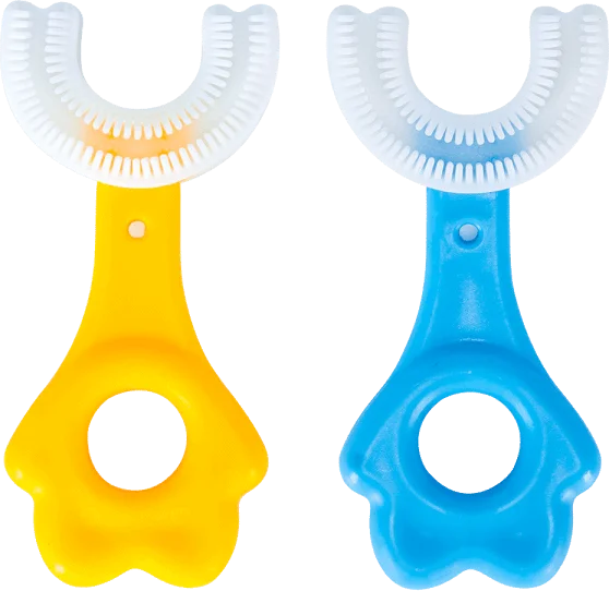 Bộ 2 bàn chải chữ U TPE Animo  (Xanh dương, vàng, M5872)