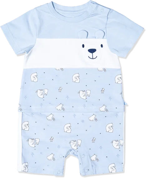 Bodysuit bé trai đùi, Bst Bé Gấu trắng Animo KK922046 (0-12M,Xanh_trắng)