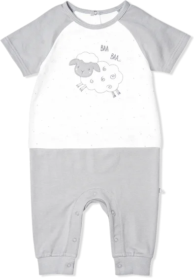 Bodysuit bé trai dài, Bst Cừu mộng mơ Animo KK922042 (0-12M,Xám_trắng)