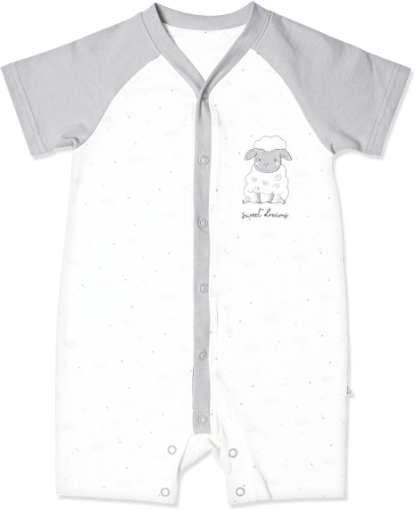 Bodysuit bé trai đùi, Bst Cừu mộng mơ Animo KK922041 (0-12M,Xám_trắng)
