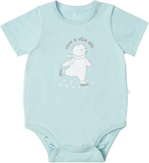 Bodysuit bé trai tam giác Bst Ngôi nhà của Gấu Animo KK822018_508 (0-12M,Xanh ngọc)